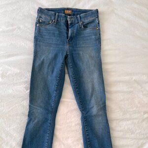 MOTHER Women's Ankle-Cropped Blue Denim Jeans